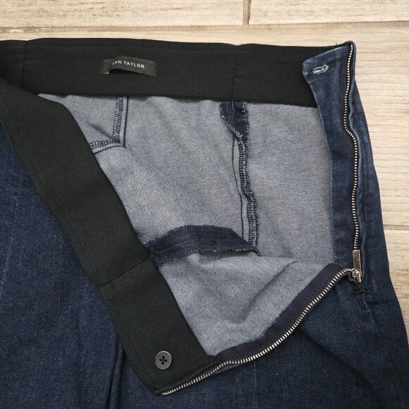 Ann Taylor High Rise Jeans Women's Side Zip Stretch Denim Ankle Strap Accent 14 - Picture 7 of 10